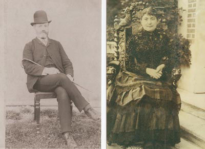 Fortuné Louis Mollot (approx. age 40) and Léopoldine Mollot, née Benoit (approx. age 33) circa 1885